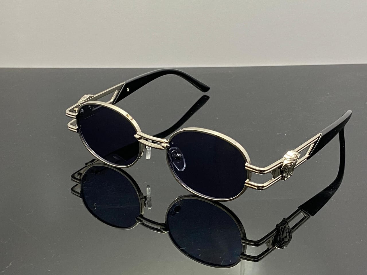 Versace Medusa Vintage Round Sunglasses Silver
