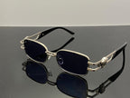 Versace Medusa Rectangular Sunglasses Silver Luxe