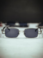 Versace Medusa Rectangular Sunglasses Silver Luxe