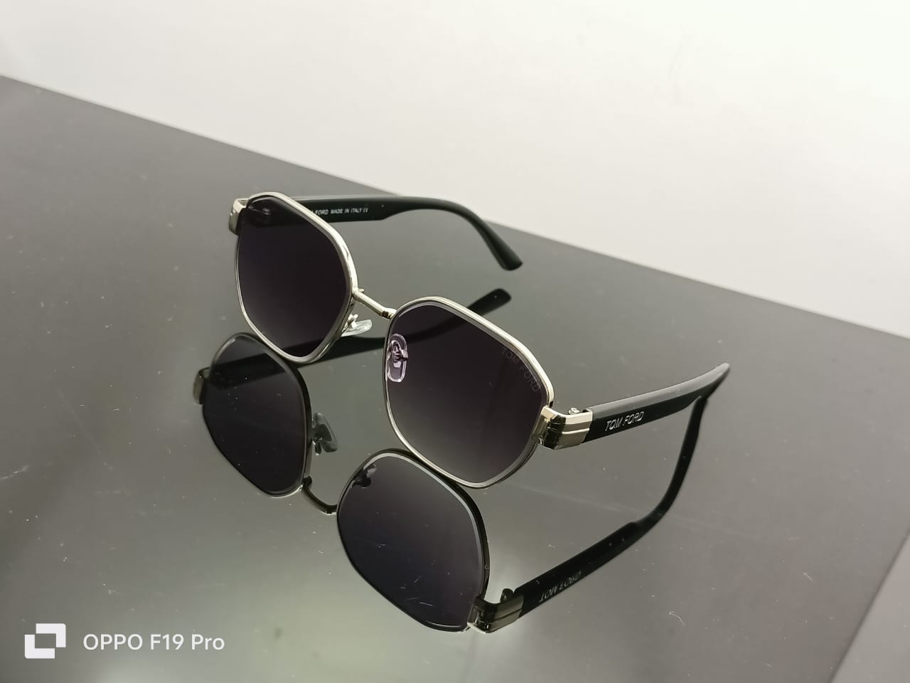 Tom Ford Urban Hex Sunglasses Silver Frame | Gradient Black Lenses | Black Temple Arms