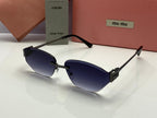 Miu Miu Luxe Fade Shield Sunglasses Gradient Blue Lenses | Gunmetal Frame