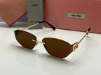 Miu Miu Luxe Fade Shield Sunglasses Gradient Brown Lenses | Golden Frame
