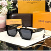 Louis Vuitton Signature Square Sunglasses Black Frame | Grey Lenses | Gold Accent Temples