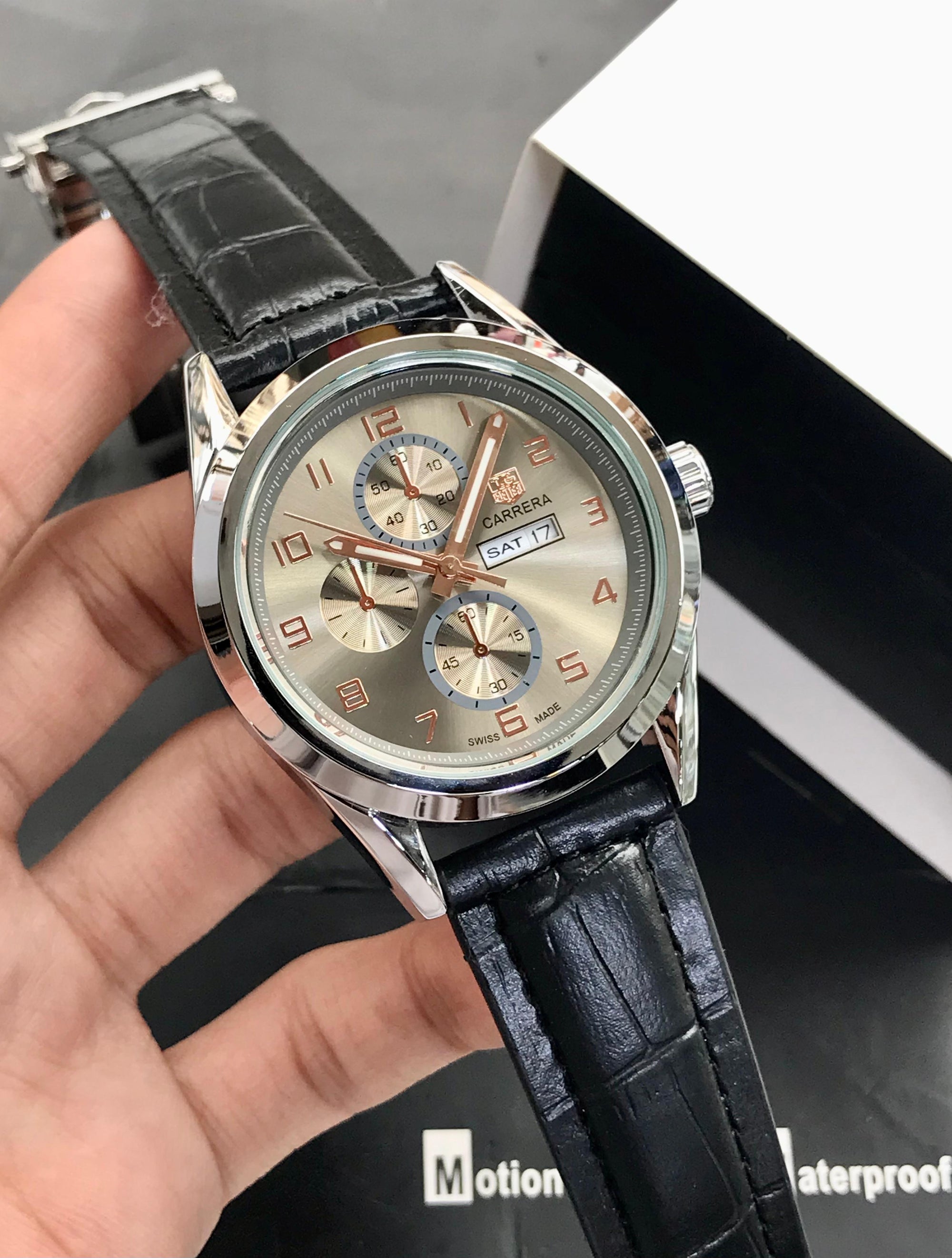 TAG Heuer Carrera Classic Watch Silver Case | Silver Dial | Leather Strap