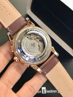 Patek Philippe Men’s Chronograph Automatic Movement | White Dial | Brown Leather Strap