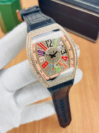 Franck Muller Iced Men’s Watch Full Stone Dial | Leather Strap